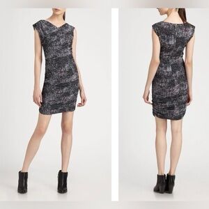 IRO Heidi Ruched Printed Crepe Mini Dress 1